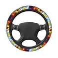 thumbnail image 2 of Lsque Geometry Dash Pattern Elastic Stretch Steering Wheel Cover,Universal 15 inch, Microfiber Breathable Ice Silk, Anti-Slip, Odorless, Easy Carry, 2 of 7