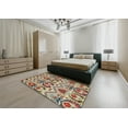 thumbnail image 5 of Ahgly Company Machine Washable Indoor Round Abstract Red Brown Area Rugs, 7' Round, 5 of 7