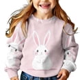 thumbnail image 2 of ITSAME Girls Easter Sweatshirts, Long Sleeve Crewneck Cute Bunny Print Kids Casual Loose Pullover Multicolor 6-7T, 2 of 6