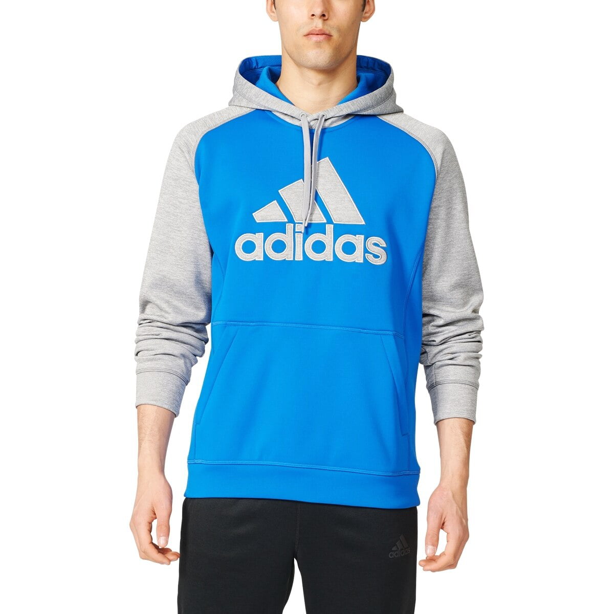 adidas grey and blue hoodie