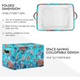 thumbnail image 2 of Large Foldable Storage Bin Watercolor Sea Turtle Dolphin Fabric Storage Baskets Collapsible Decorative Baskets Organizing Basket Bin with PU Handles for Shelves Home Closet-2Pack Decor Gifts, 2 of 7
