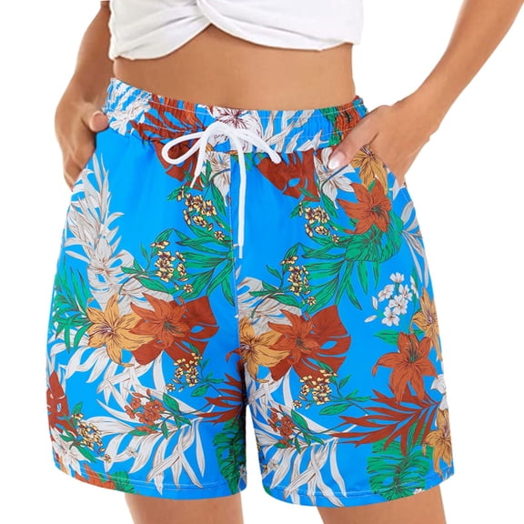 HAIJIE Swim Shorts Women Adjustable Ruched Side Bikini Shorts 2026 Hiking Cargo Swim Shorts Outdoor for Girlfriend Women Pleated Beach Vacation Clothes Short