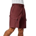 thumbnail image 6 of FRSASU Men's Hiking Cargo Lightweight Quick Dry Casual Golf Work Fishing Shorts with Zipper Pockets Wine, 6 of 7