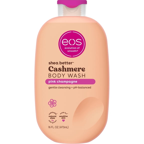 eos Shea Better Cashmere Body Wash, Pink Champagne, Creamy Gel Formula, 16 fl oz.