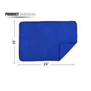 Carcarez Large Waffle Weave Microfiber Drying Towel Blue 16x24,pack of 6