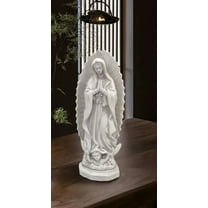 Virgin Mary Statue – Elegant White Resin Religious Figurine for Home Decor, Prayer Room, or Garden Display, 12 Inch Height