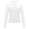 thumbnail image 3 of Women's Plus Size Base Layer Shirt Solid Casual Long Sleeve Tops Tight Slim Crewneck Basic T Shirts, 3 of 5