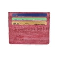 thumbnail image 2 of Waterproof Genuine Eel Skin Soft Leather Slim Thin Credit Card Holder Wallet (Cherry), 2 of 6