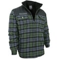 thumbnail image 1 of Men's Heavyweight Flannel Zip Up Fleece Lined Plaid Sherpa Jacket (KDC Olive (No Hood), 2XL), 1 of 3