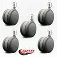 thumbnail image 2 of 4 Inch Gray Heavy Duty Floor Safe Twin Wheel Caster 1/2” Threaded Stem Set of 5, 2 of 2