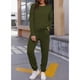 thumbnail image 2 of Conjunto de 2 piezas para mujer, holgado, elástico, elegante, de manga larga, jersey, pantalón, ropa de dormir de otoño, conjunto de pijamas verde M, 2 of 5