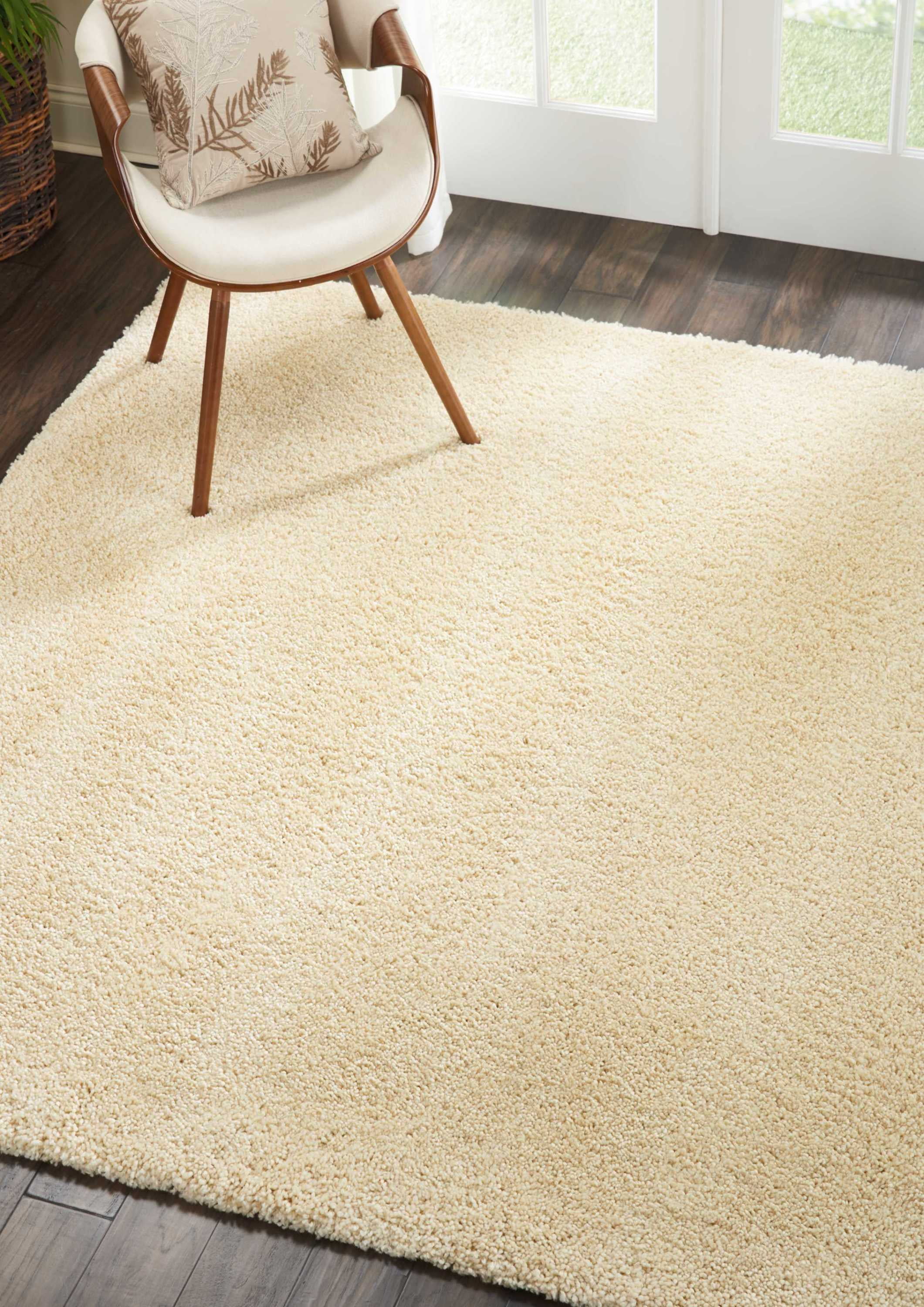 Malibu Solid Cream Area Rug