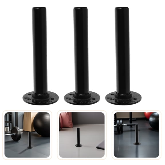 Milisten 3Pcs Wall Barbell Plate Storage Rack Black for Home Gym Weight Plate Holder and Organizer