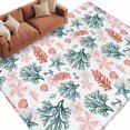 thumbnail image 2 of Coral Shell Washable Living Room Rugs 5'x8', Watercolor Pink Green Red Coral Starfish Anchor Low Pile Throw Large Area Rug Non-Slip Sturdy Edge Binding Carpet for Living Room Kitchen Office, 2 of 9
