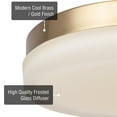 thumbnail image 3 of Kira Home Luna 9" Integrated LED Flush Mount (25W), Low-Profile Gold Ceiling Light, Heavy Frosted Glass Diffuser, 3 of 7