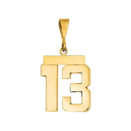 FJC Finejewelers 14k Yellow Gold Medium Polished Number 13 Charm