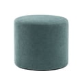 thumbnail image 2 of Wovenbyrd Round Pouf Ottoman with Foam Core Charcoal Wool Casual Boucle, 2 of 6