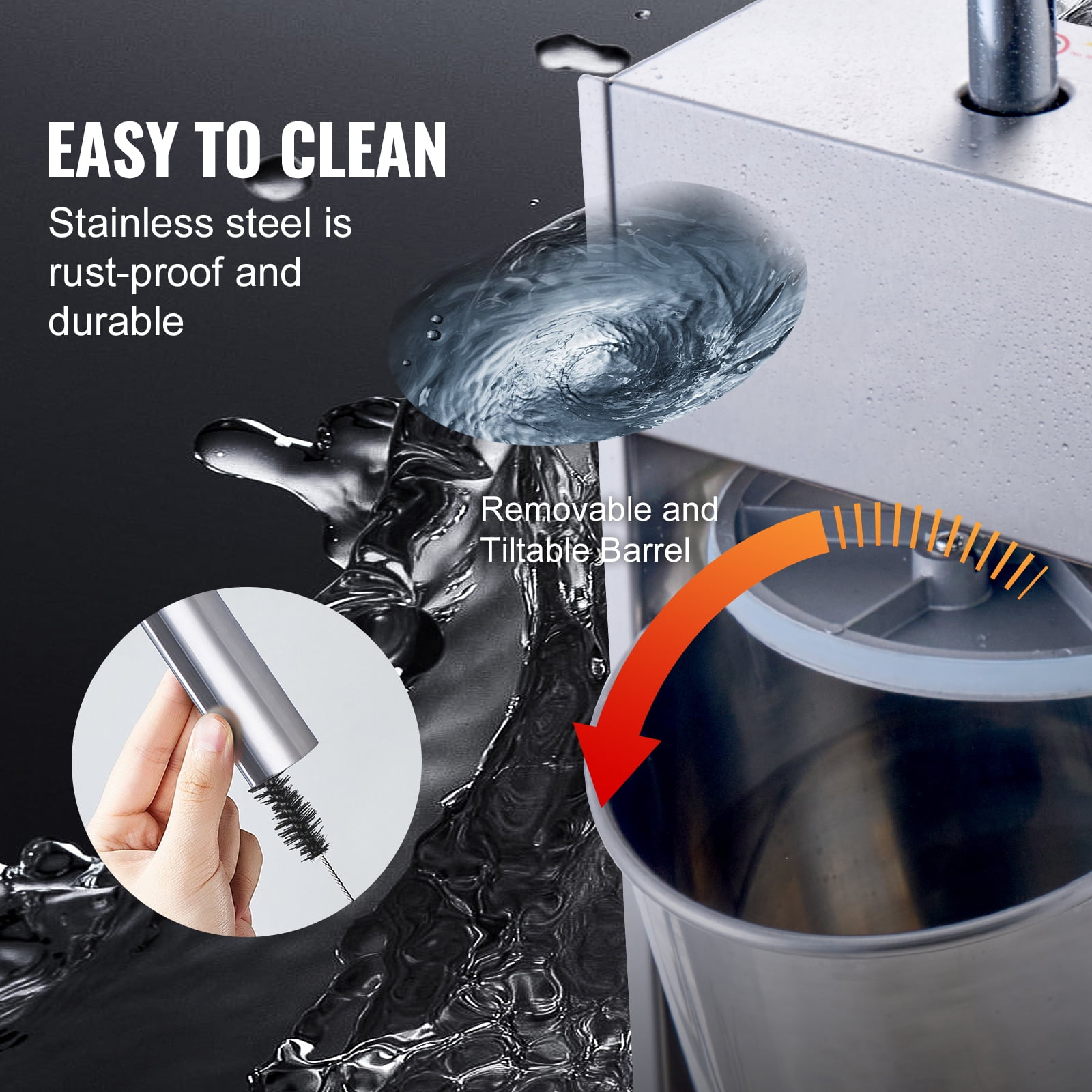 KFFKFF Hand-Operated Sausage Filler, 10 L / 22 LBS Upright Meat Filler, Two-Speed, Constructed with 304 Stainless Steel, Comes with 5 Filling Nozzles, Suitable for Domestic and Commercial Kitchens