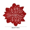 thumbnail image 3 of FAMTKT Christmas Red Round Lace Placemat Warp Knitted Lace Diameter 11.81" Coffee Table Mat Christmas Party Supplies, 3 of 6