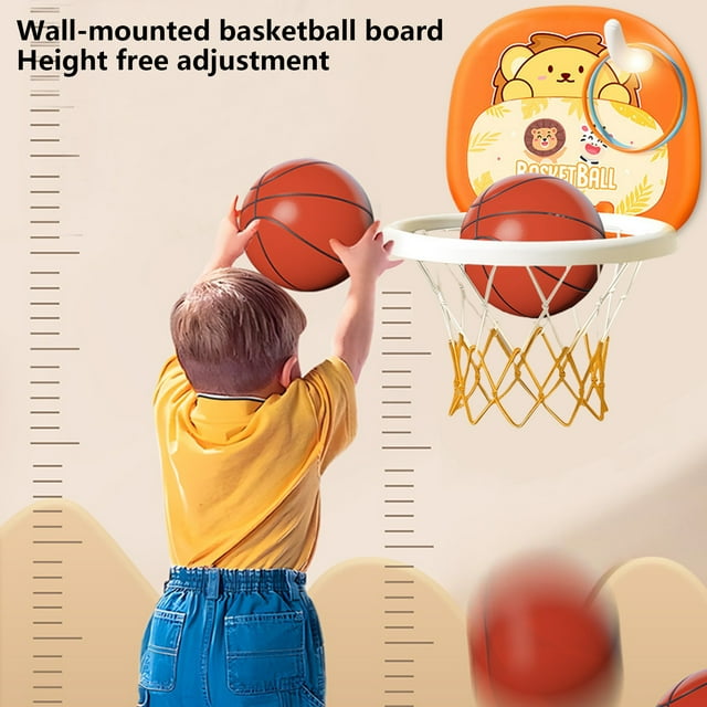 Fesfesfes Indoor Hanging Basketball Hoop For Babies Years Old Baby Basketball Stand Home Use Toy Mini Basketball Set Hoop Backboard Balls Toss Game