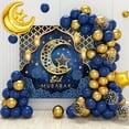 thumbnail image 2 of Yvsxxv 1Set EID Mubarak Decorations for Home, Gold Balloons Arch Garland Kit with Moon Star Balloons Eid Mubarak Backdrop Banner for Ramadan Islamic Party Decoration, 2 of 7