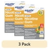 (3 pack) Equate Coated Nicotine Polacrilex Gum 4 mg (nicotine), Fruit Flavor, 100 Count
