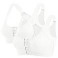 thumbnail image 2 of Women's Sports Bras 2PC Front Closure Compression Bras For High Sports Everyday Bras for Women White 3XL, 2 of 8