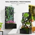 thumbnail image 4 of Outsunny Raised Garden Bed with Trellis, Metal Elevated Garden Box, 4 of 10