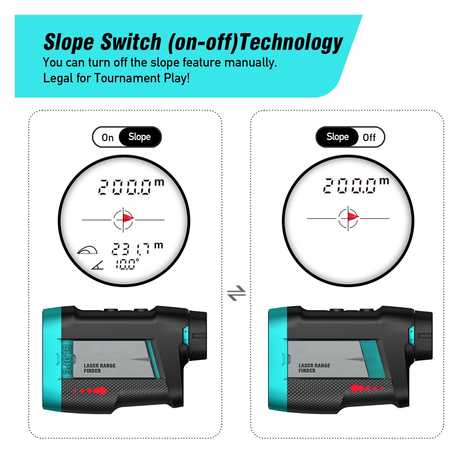 PF260 Golf Distance Meter 600M Rangefinder With Slope,Vibration,Magnetic,Rechargeable