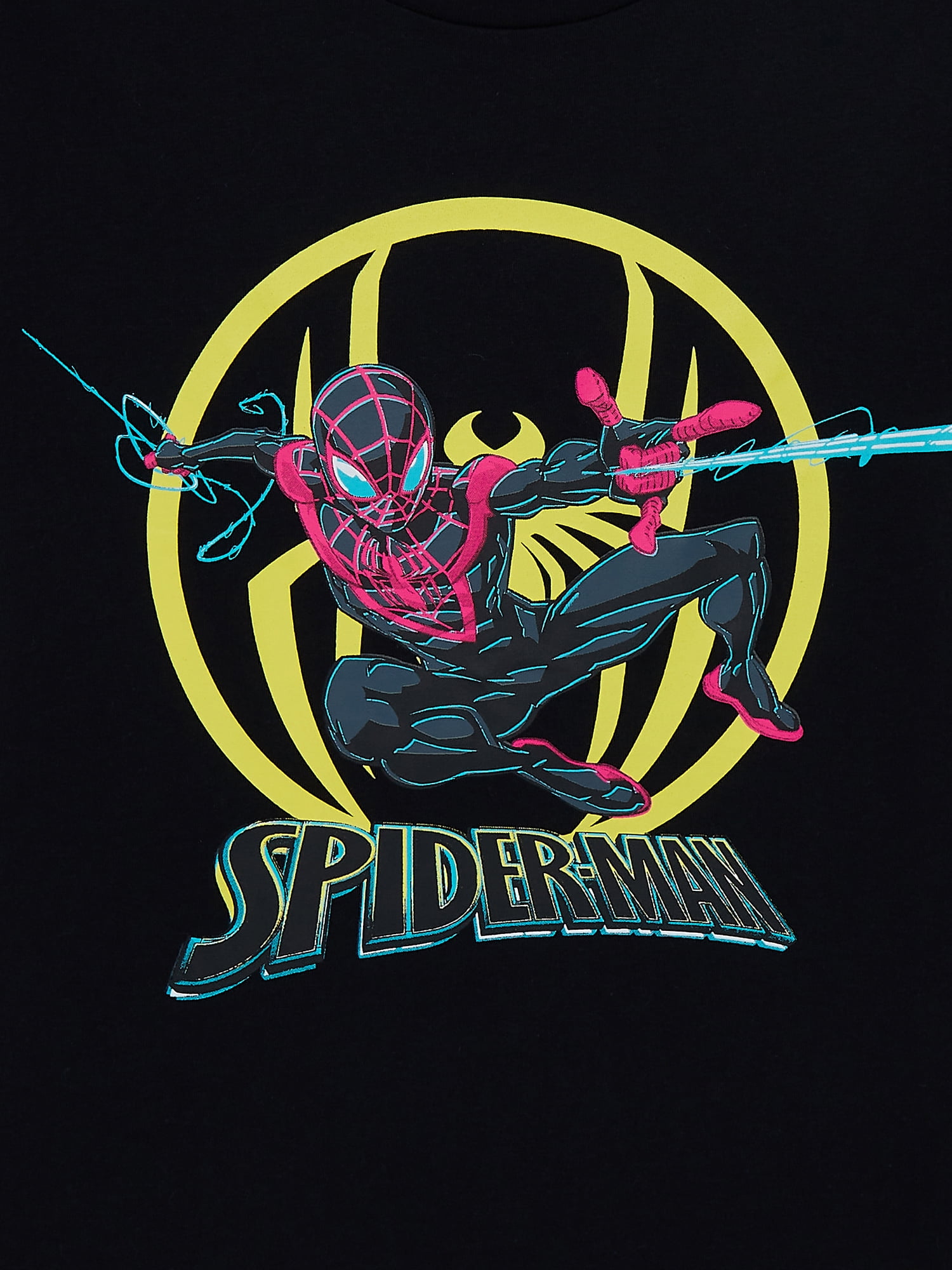 Marvel Boys Spider-Man Miles Morales, Crew Neck, Short Sleeve, Graphic T-Shirt, Sizes 4-18