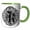 Green/White, variant on 3drose, Fancy Letter K, 11oz Magic Transforming Mug