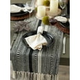 thumbnail image 4 of Contemporary Home Living Braided Stripes Cotton Table Runner with Tassels - 108" - Black and Cream, 4 of 5
