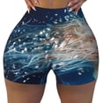 thumbnail image 2 of Daiia White Jellyfish Dansing in the Ocean Pattern Women's Workout Shorts Biker Shorts - High Waisted Workout Spandex Tummy Control Gym Running Yoga Shorts-Large, 2 of 8