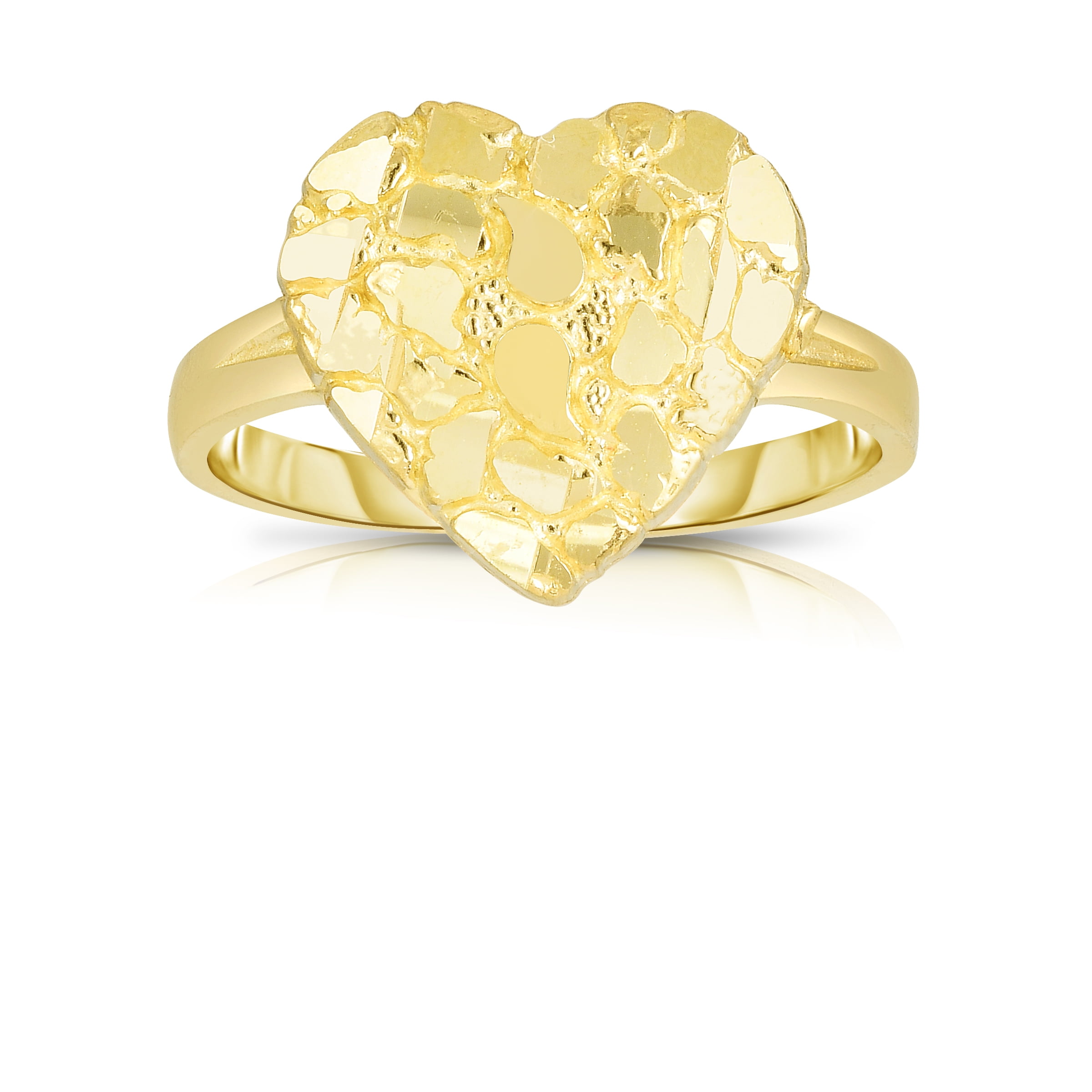 Floreo 10k Yellow Gold Small or Large Heart Nugget Ring