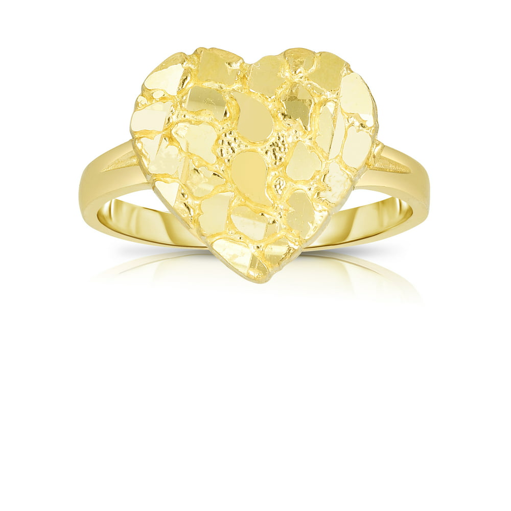 Floreo Floreo 10k Yellow Gold Small or Large Heart Nugget Ring