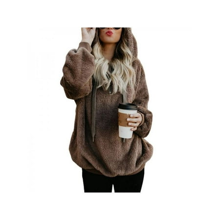 Rico Long Sleeve Sweatshirt Ropalia Wool Velvet Women's Long Sleeve Hoodie Sweatshirt Jumper Warm Sweater Pullover Top Fashion Thick Sweatshirt ()