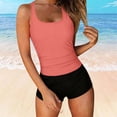 thumbnail image 4 of Ahdbta Women's Two Piece Swimsuits Tummy Control Tankini Scoop Neck Tank Top with Shorts Bathing Suits Modest Swimwear, 4 of 6