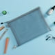 thumbnail image 2 of Nvzi 3 bolsas de maquillaje A6, bolsa de cosméticos, carpeta de archivos, bolsa de malla, bolsas de papel, carpetas, bolsa de almacenamiento de documentos, 8,27 x 4,53 pulgadas, gris, 2 of 4