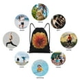 thumbnail image 6 of Honeii Orange Dalia Print Drawstring Backpack,Drawstring Bags String Backpack Gym Cinch Sack Backpack Sport Bag Draw-Medium, 6 of 6