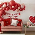thumbnail image 5 of Valentine''s Day Pillow Covers 18x18 Inch Set of 2 Small Red Pink Hearts Decor White Throw Pillow Covers Valentine''s Day Cushion Case Decoration for Sofa Couch 56B, 5 of 6