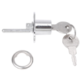 thumbnail image 4 of 5pcs 19mm Cylinder Diameter Silver Tone Metal Drawer Plunger Lock with 10 Keys, 4 of 4