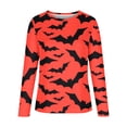 thumbnail image 3 of Chandails à Capuchon Mode pour Femmes 2023 Classique Imprimé d'Halloween Col Rond Manches Longues Chandail Ample Hauts Rabais de 50 % Liquidation Costumes d'Halloween/Noël, 3 of 4