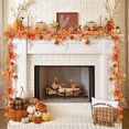 thumbnail image 5 of sruoe Halloween Decoration, Fall Garland Maple Leaf, Artificial Green Plant, Maple Leaf Garland, Christmas Fall Maple Garland, Vine Garland for Home Halloween Christmas Party Fireplace Decoration, 5 of 6