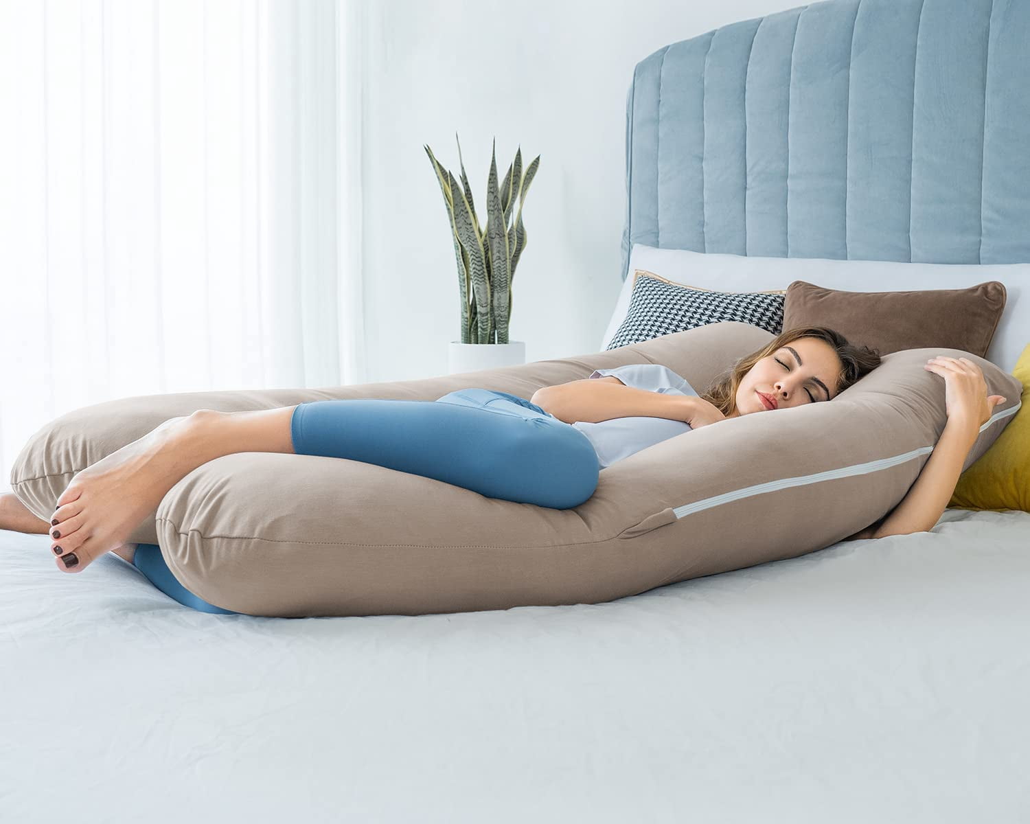 Pregnancy Pillow, U Shaped Full Body Pillows for Sleeping Support, 55 Inch Maternity Pillow for Pregnant Women