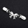 thumbnail image 2 of Mode Femmes Rectangle Cristal Chandail Attaches, Couleur Élégante avec Extérieur Rétro Classique Nœud Blanc, 2 of 6
