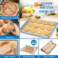 thumbnail image 4 of 12.5 Inch Toaster Oven Tray with Cooling Rack and Silicone Mat Set, P&P CHEF Stainless Steel Toaster Oven Baking Pan with Grid Cooking Roasting Rack, 3 Pcs (1 Pan + 1 Rack + 1 Mat), Dishwasher Safe, 4 of 7