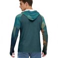 thumbnail image 5 of Men's UPF 50+ Sun Protection Hooded Shirt with Integrated Face Cover Long Sleeve Lightweight Rash Guard Shirts for Fishing Hiking Camping Or Outdoor Sports Blue L, 5 of 5