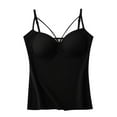 thumbnail image 2 of Warm Thermal Tank Top for Women Spaghetti Straps Camisole Fleece Lined Camisole Underwear Vest Black XXL, 2 of 6