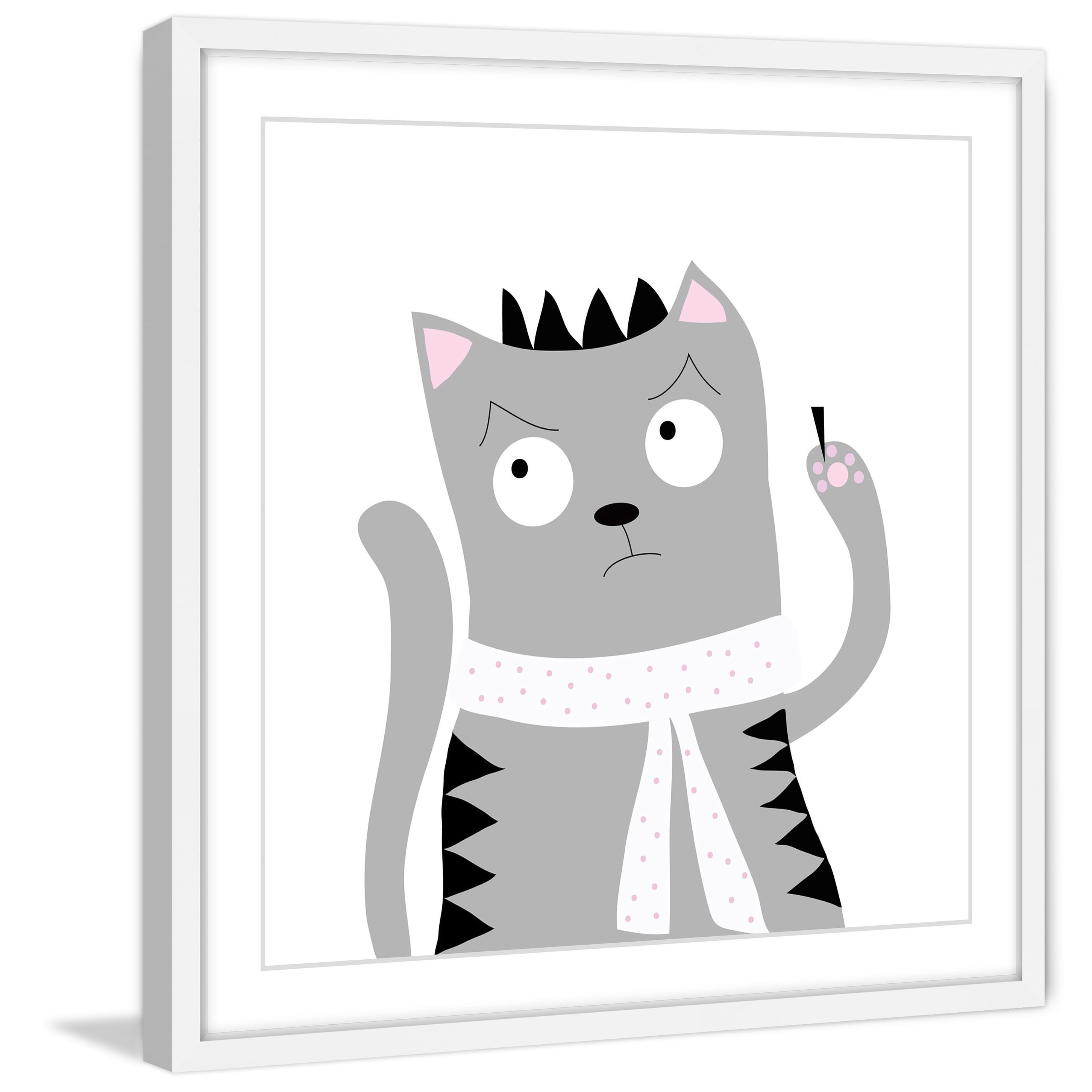 Marmont Hill "Angry Kitty" by Katarina Snygg Framed Painting Print