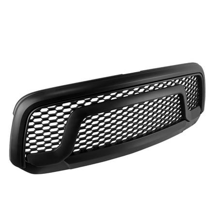 Ram 1500 Lund Hood Spec-D Tuning For 2013-2018 Dodge Ram 1500 ABS Mesh Front Hood Grille Facelift Rebel Style Matte Black 2014 2015 2016 2017 ()